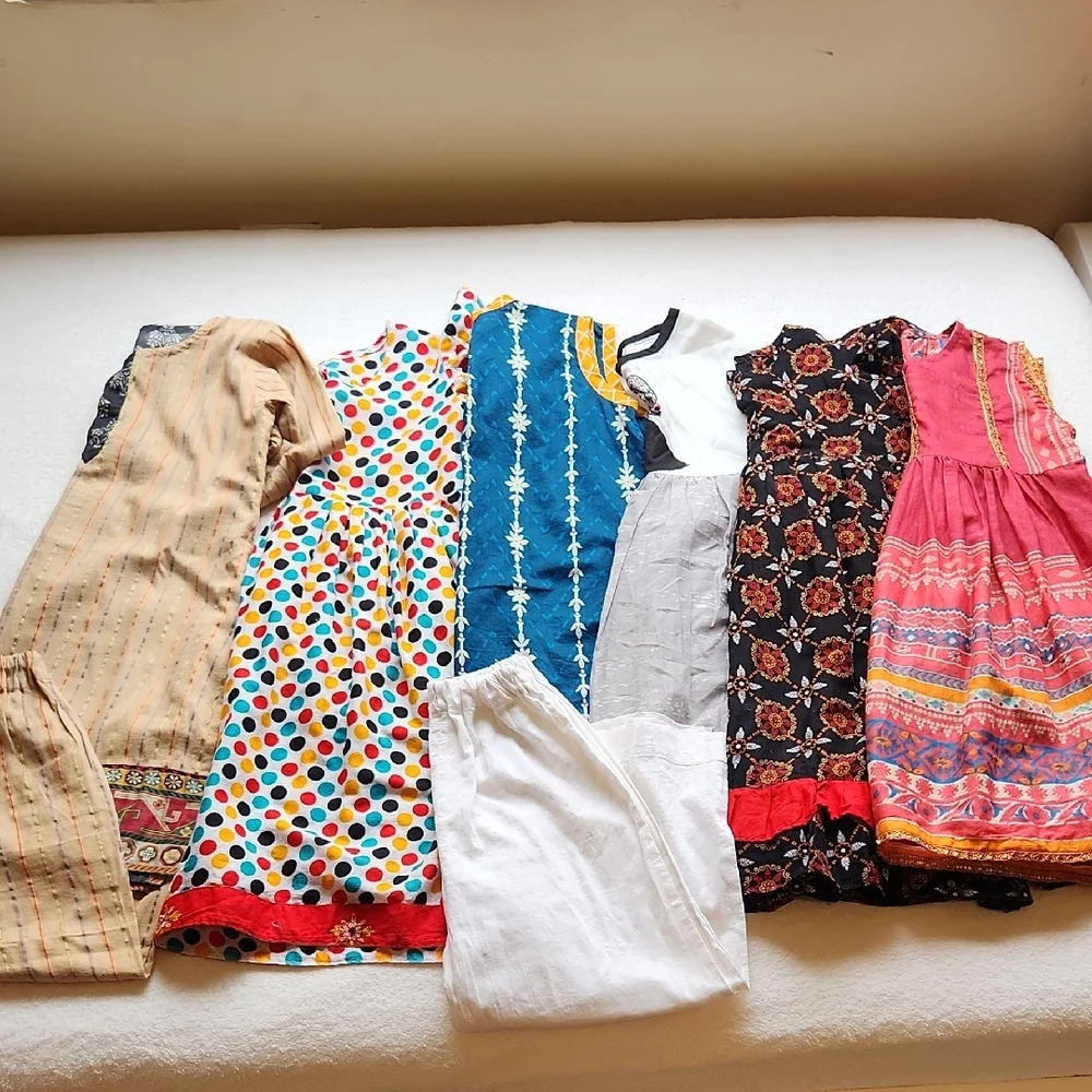 Striped Beige and Multicolor Embroidered Kurta Set - Picture 1 of 12